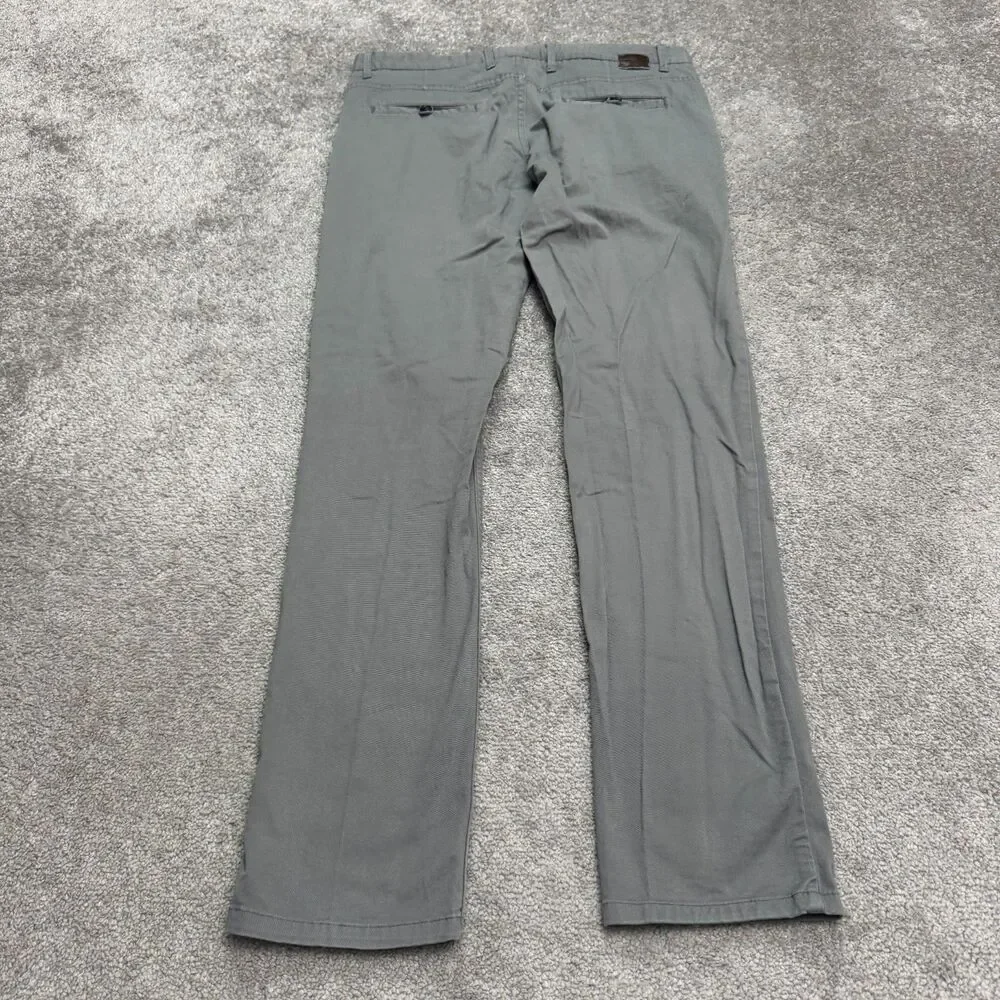 Zara Man Basic Collection Chino Pants Men 34 Gray Straight Leg Flat Front Cotton